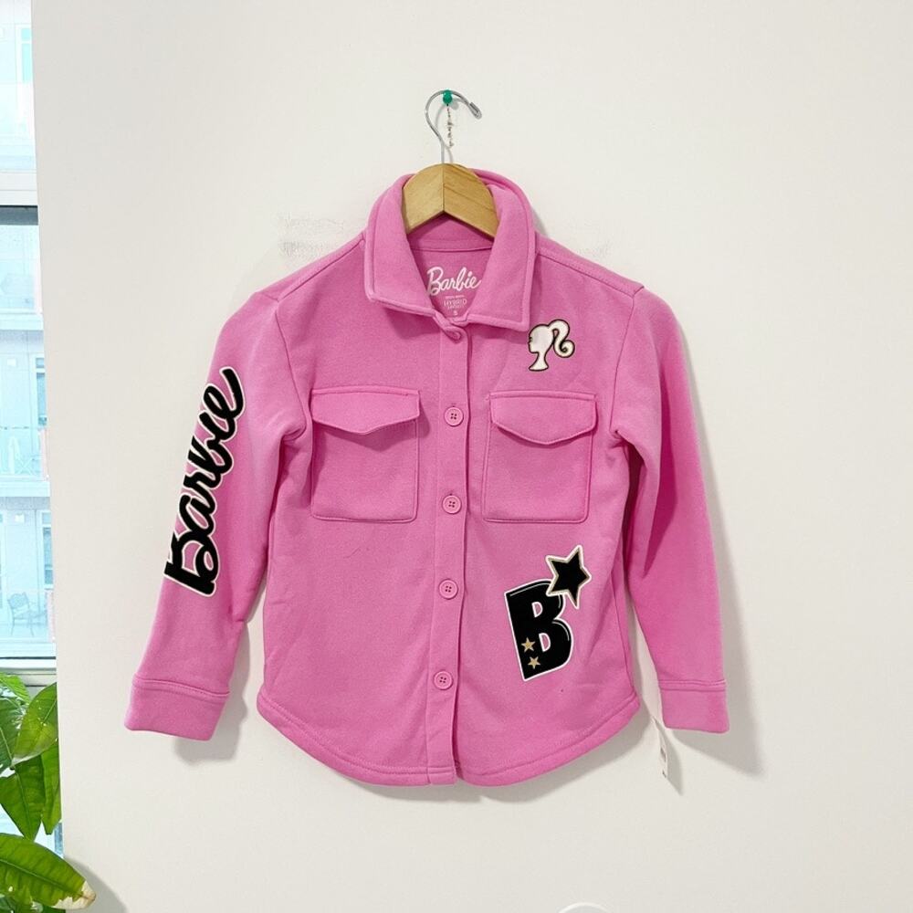 NEW Barbie Girl's Varsity Style Button Up Sweater Size Small